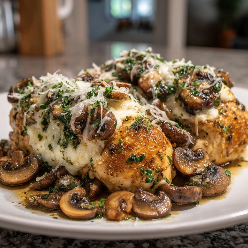 Cheesy Garlic Butter Mushroom Stuffed Chicken Will Delight You!