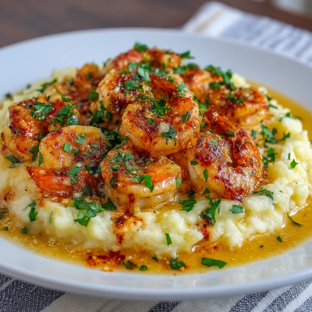 Creamy Garlic Shrimp Over Mashed Potatoes You’ll Love!