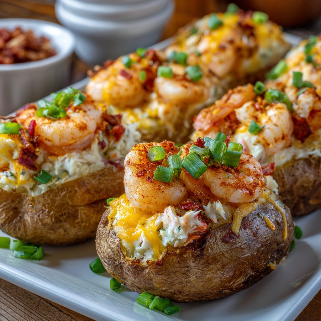 Loaded Cajun Seafood Stuffed Potatoes That Delight!