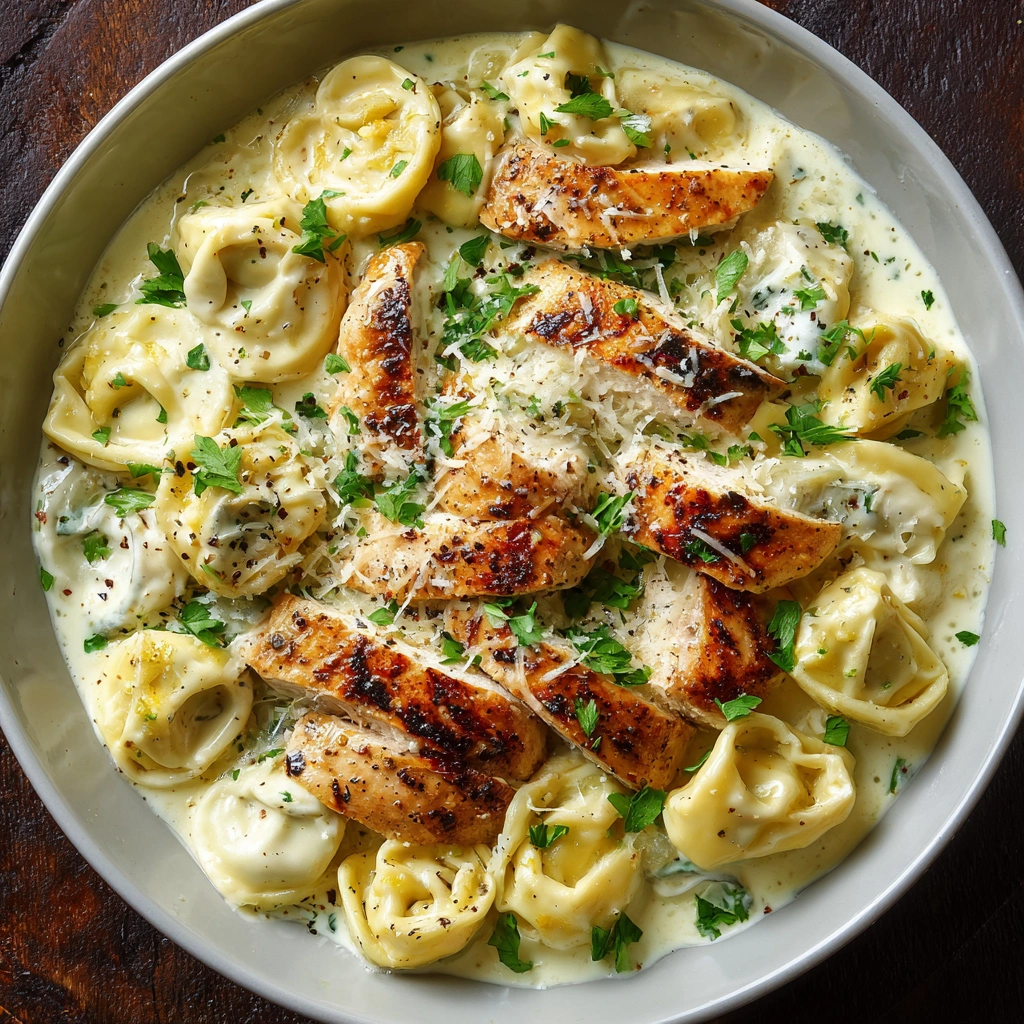 Asiago Tortellini Alfredo with Grilled Chicken: A Creamy Delight!