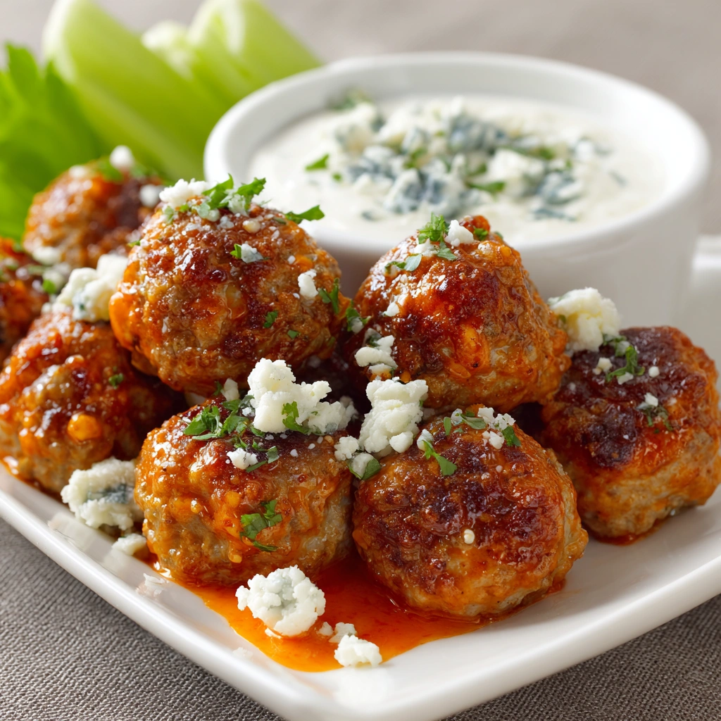 Buffalo Chicken Meatballs with Blue Cheese Dip: A Must-Try!