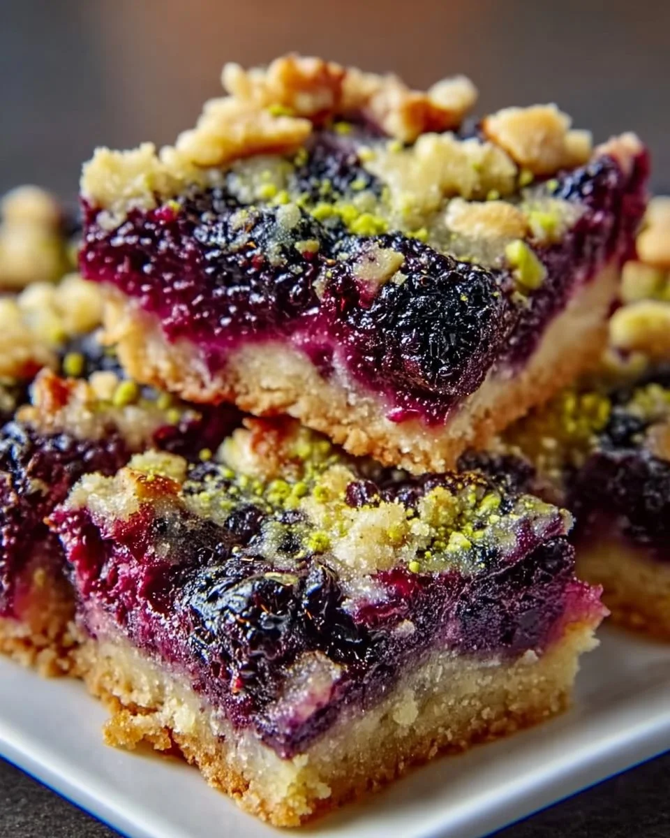 Blackberry Pistachio Dream Bars: Irresistible Homemade Bliss