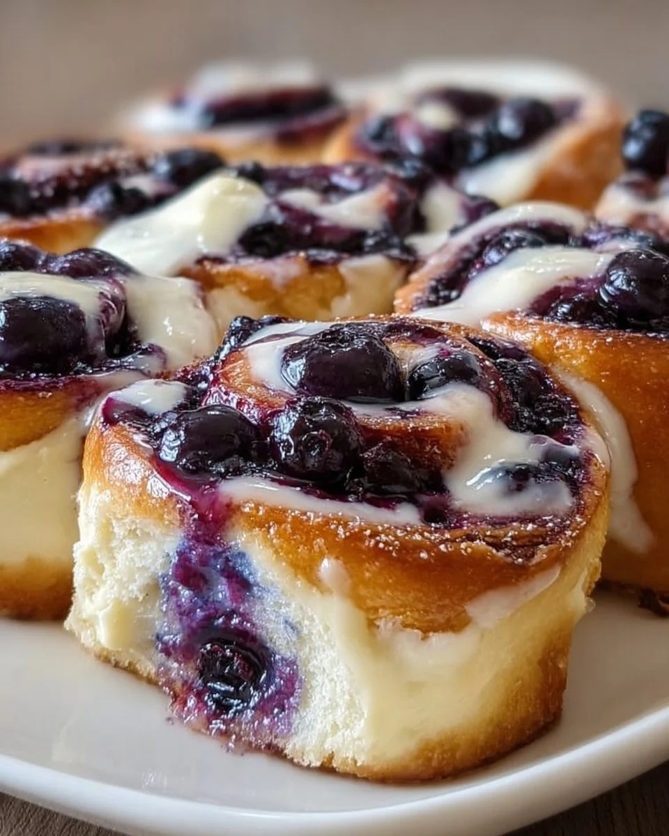 Blueberry Cheesecake Swirl Rolls