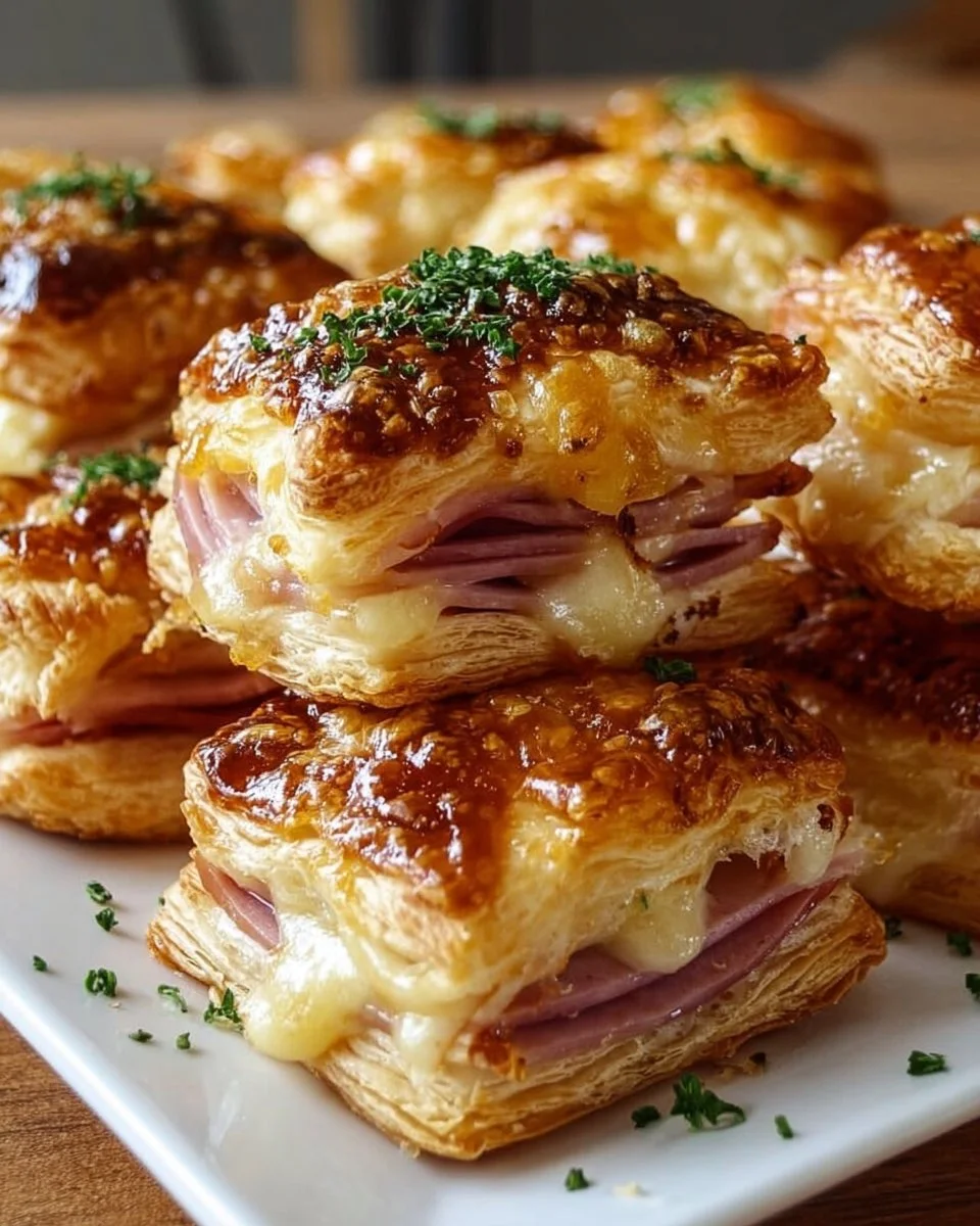 How to Make Crispy Ham &amp; Cheese Puff Pastry Stacks