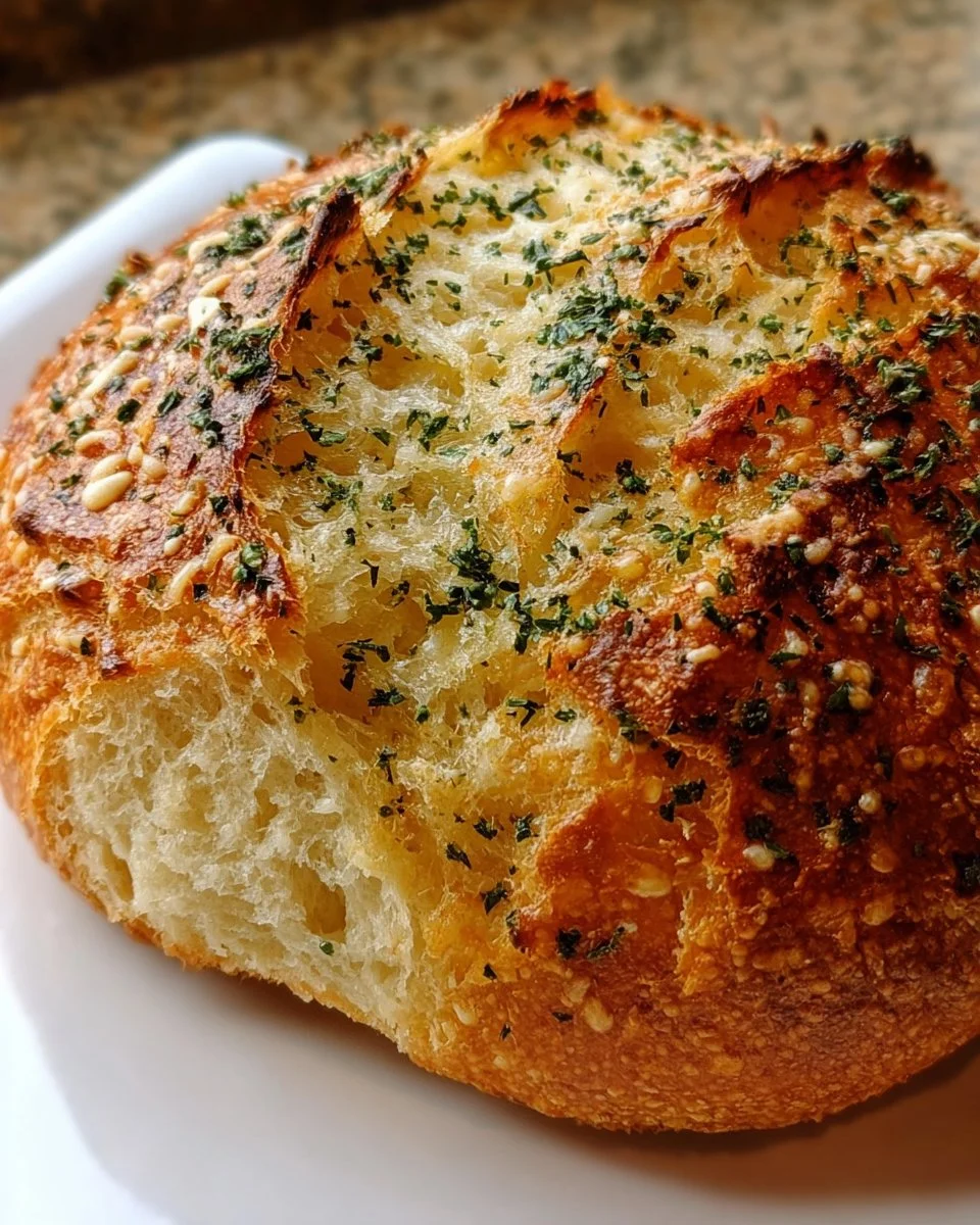 No-Knead Dill Gouda Artisan Bread