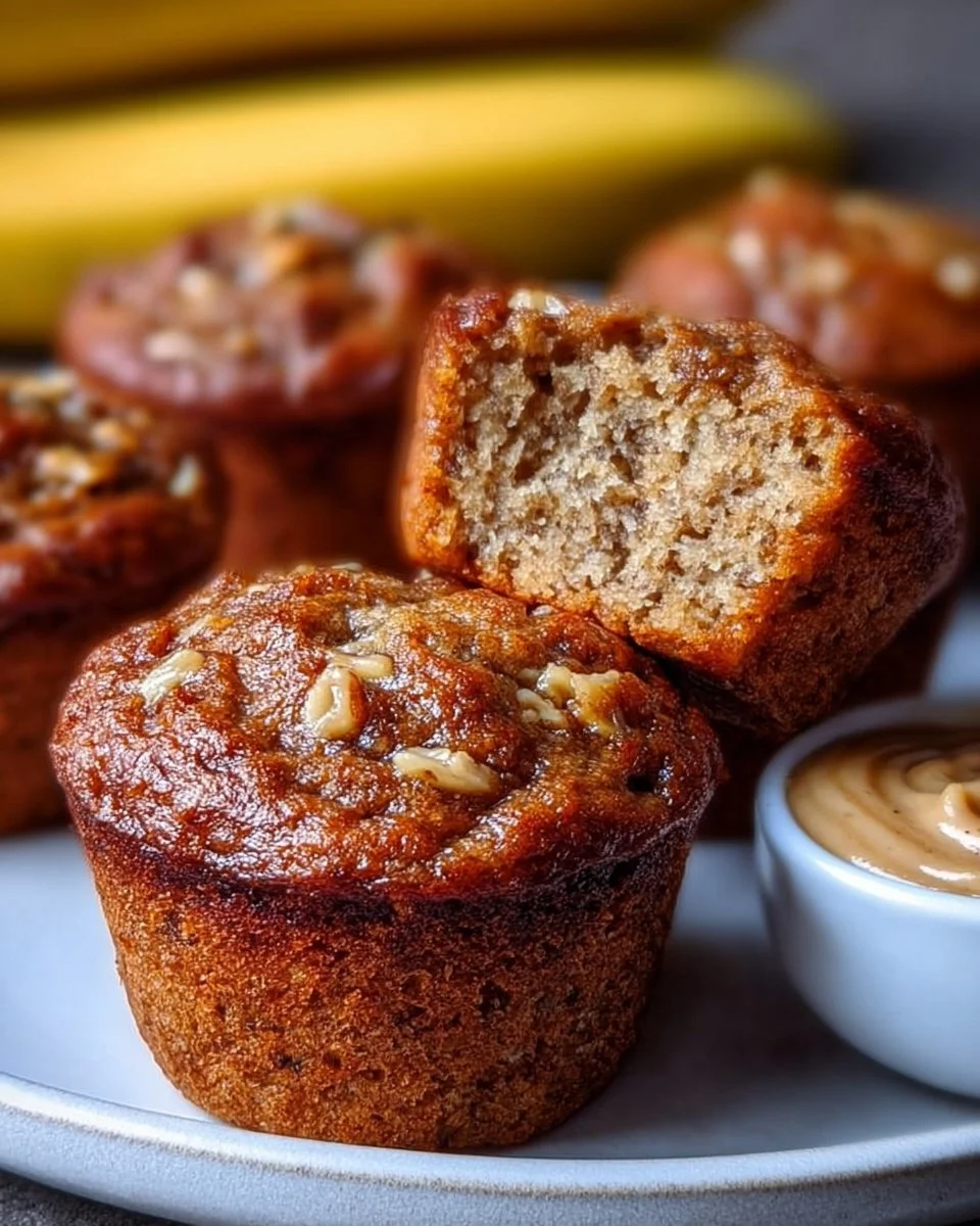 Healthy protein-rich banana bread muffins without refined sugar