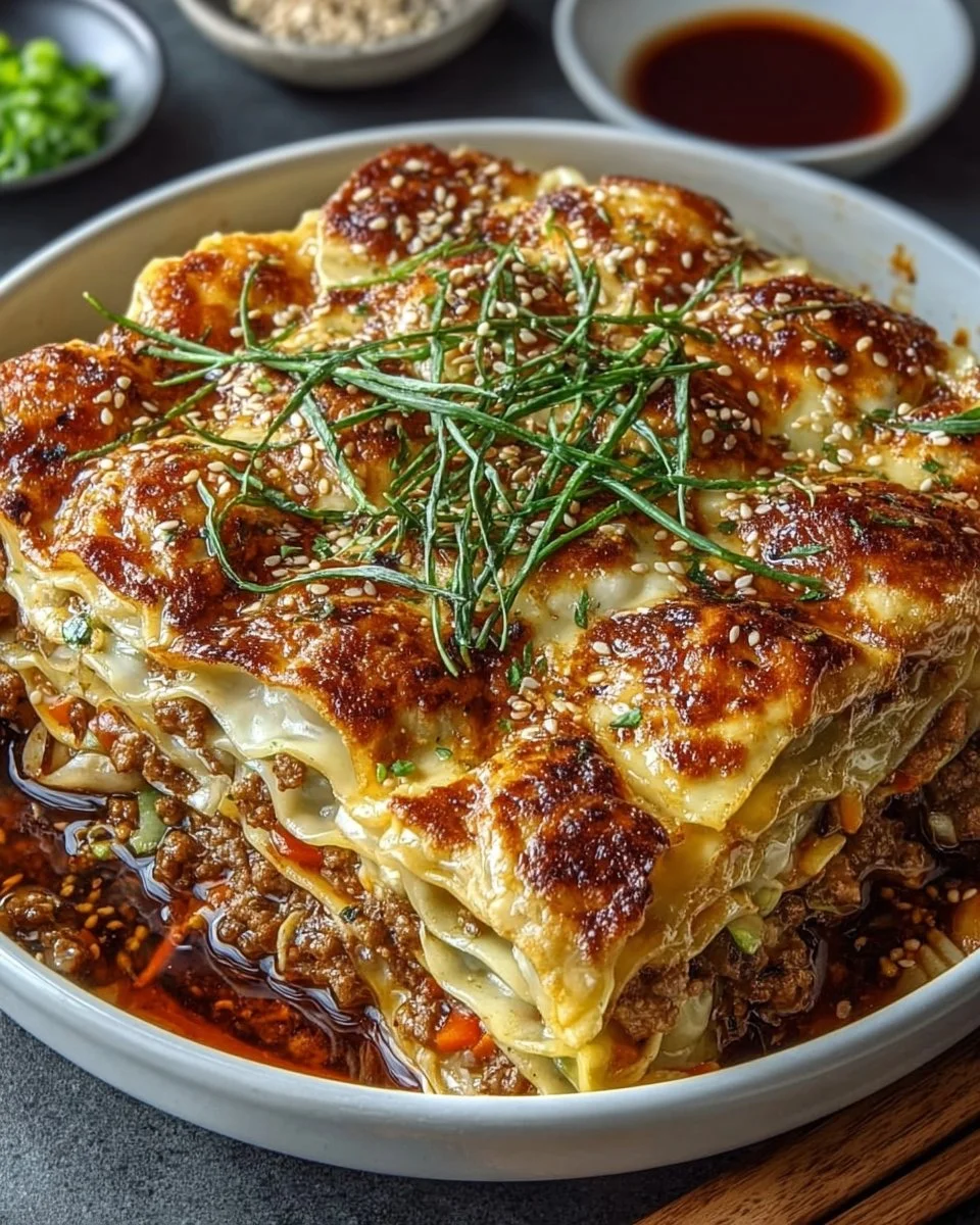 Asian Dumpling Lasagna Layers