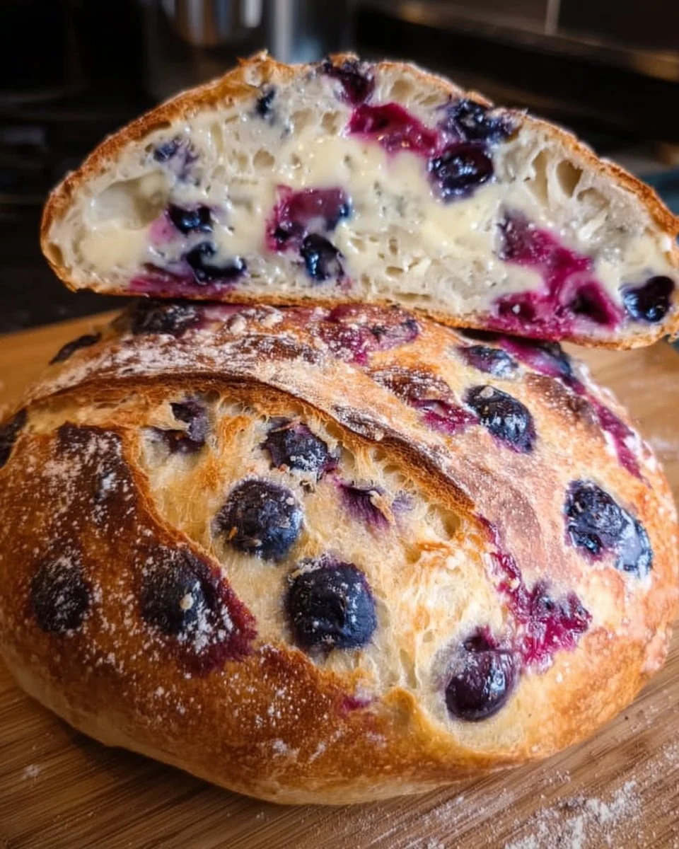 Blueberry Lemon Cream Cheese Sourdough Bread