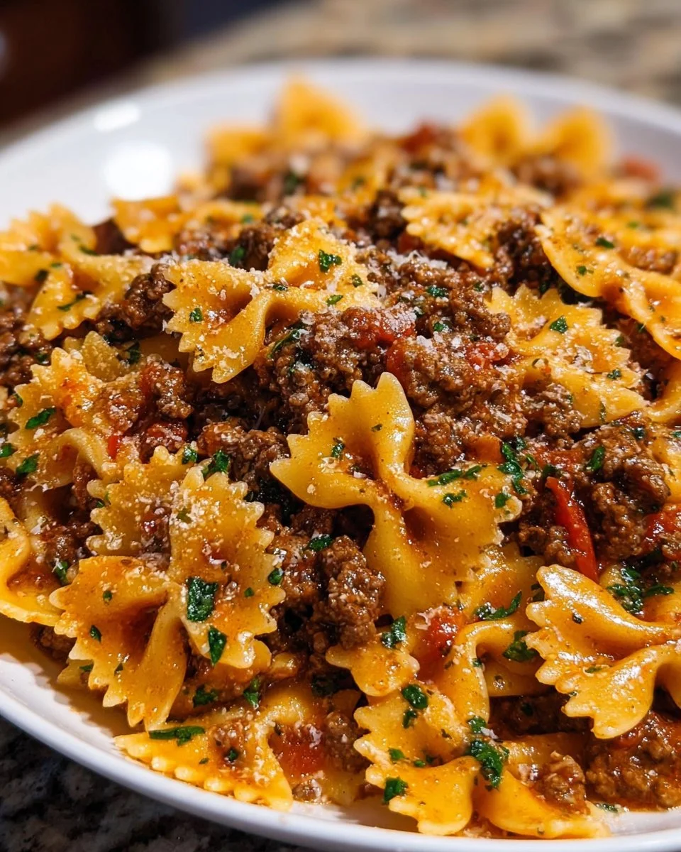 Bowtie Pasta with Ground Beef