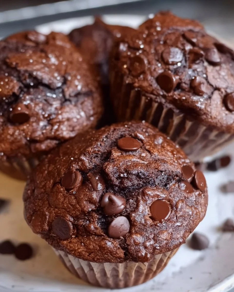 Chocolate Sourdough Muffins