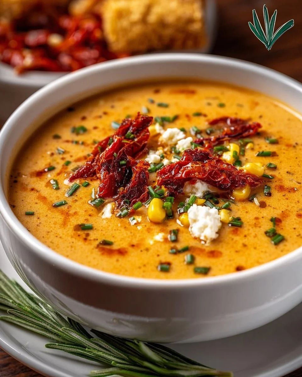 Irresistible Sun Dried Tomato Corn Chowder