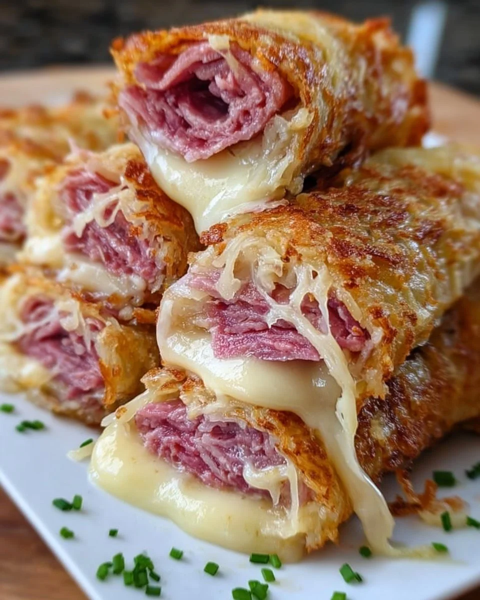 Keto Crispy Reuben Roll-Ups