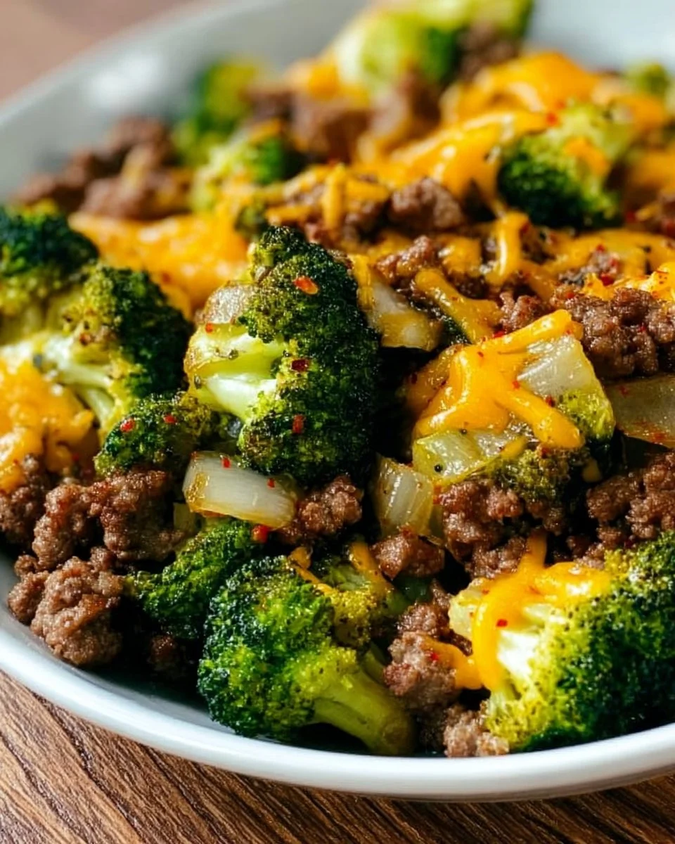 Keto Hamburger Broccoli Skillet
