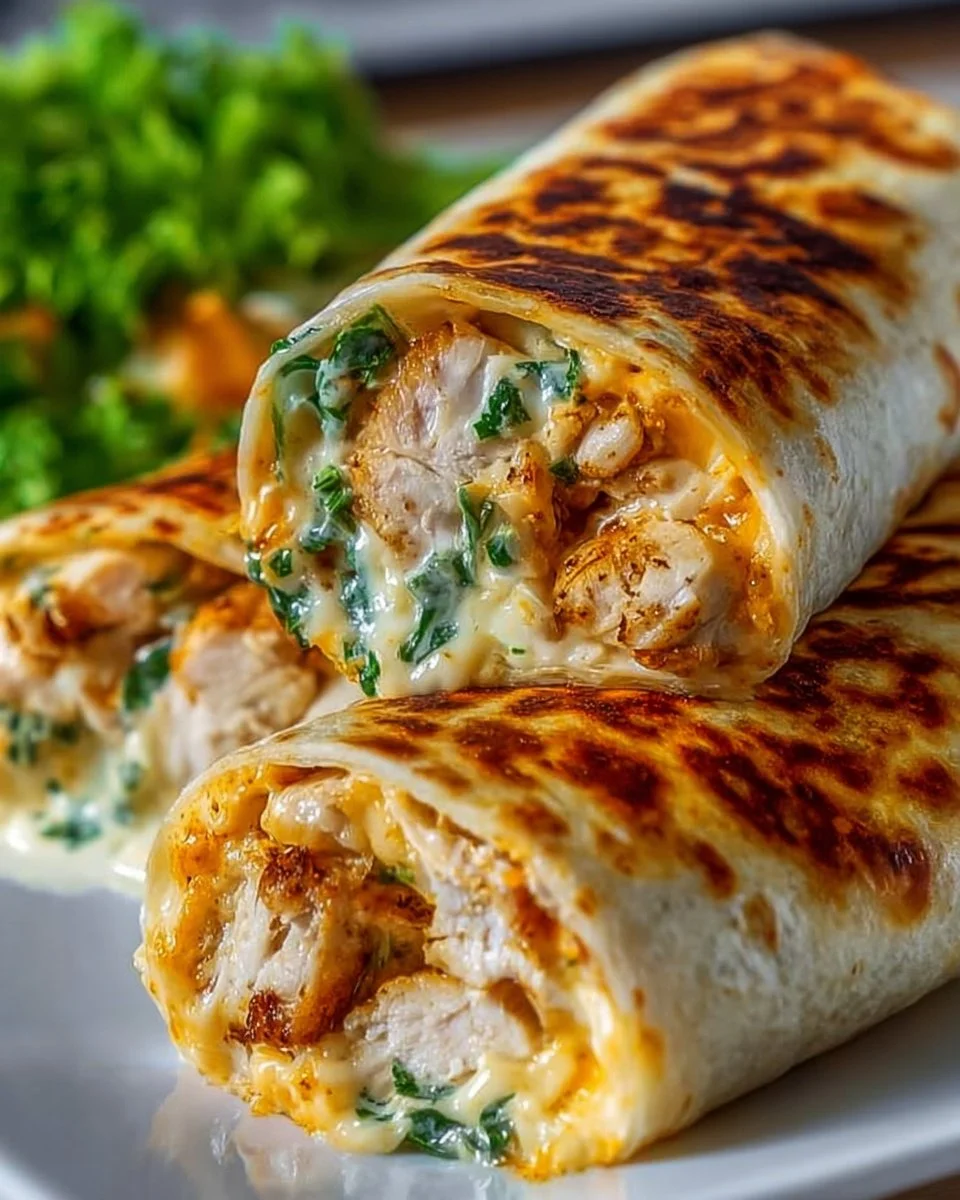 Low Carb Cheesy Garlic Chicken Wraps