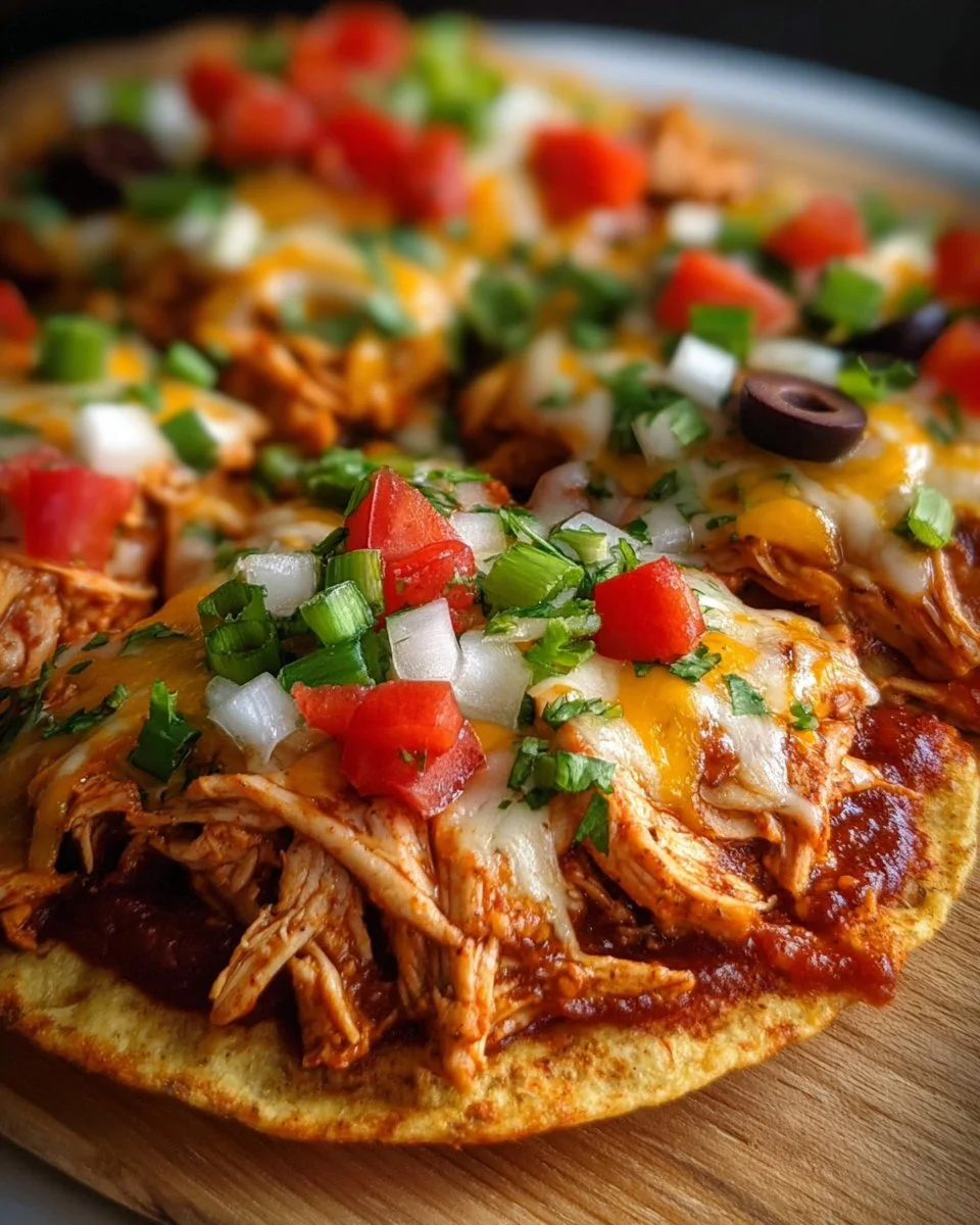Mexican Chicken Tortilla Pizzas