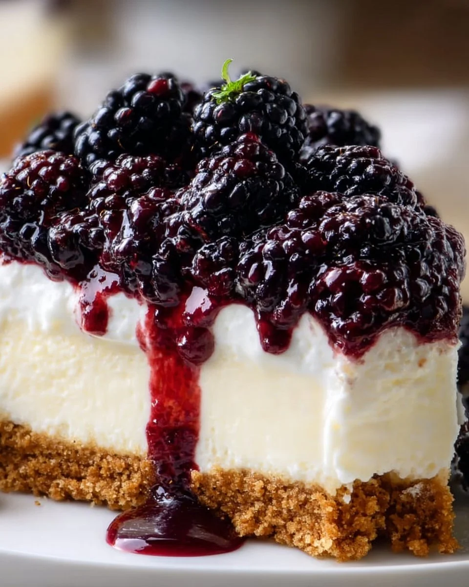 No Bake Blackberry Cheesecake
