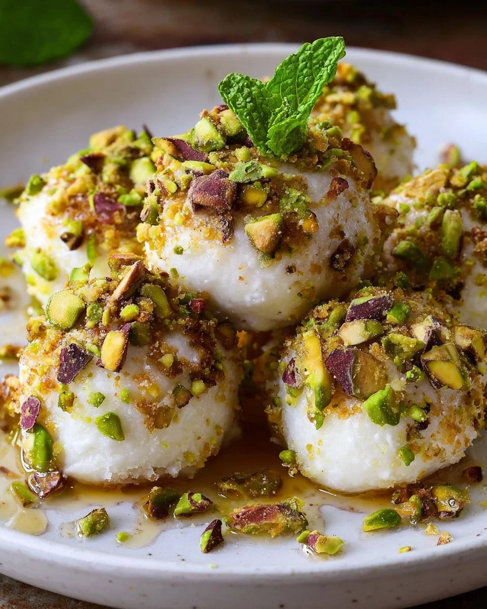 Ricotta Pistachio Honey Bites