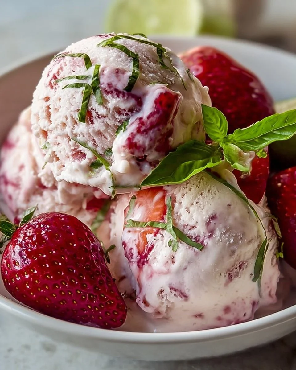 Roasted Strawberries &amp; Lime Basil Ice Cream: A Fresh and Flavorful Delight