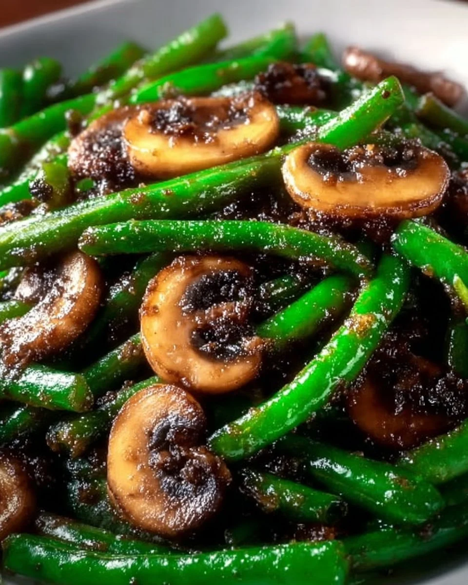 Savory Green Beans Mushroom Skillet