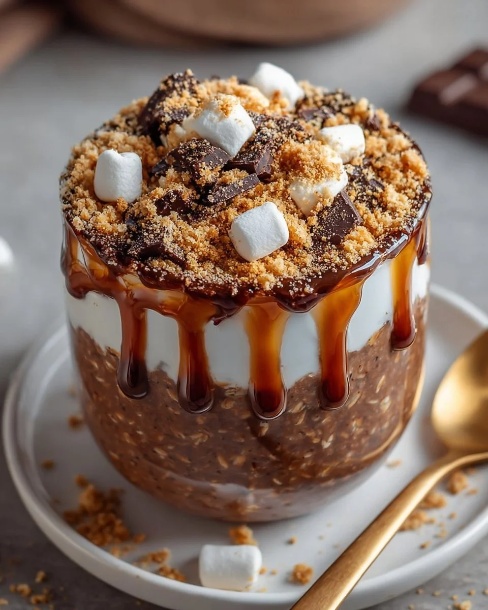 S’mores Chocolate Overnight Oats