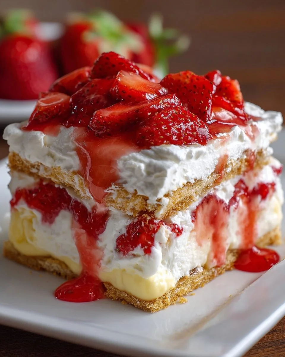 Strawberry Eclair Cake