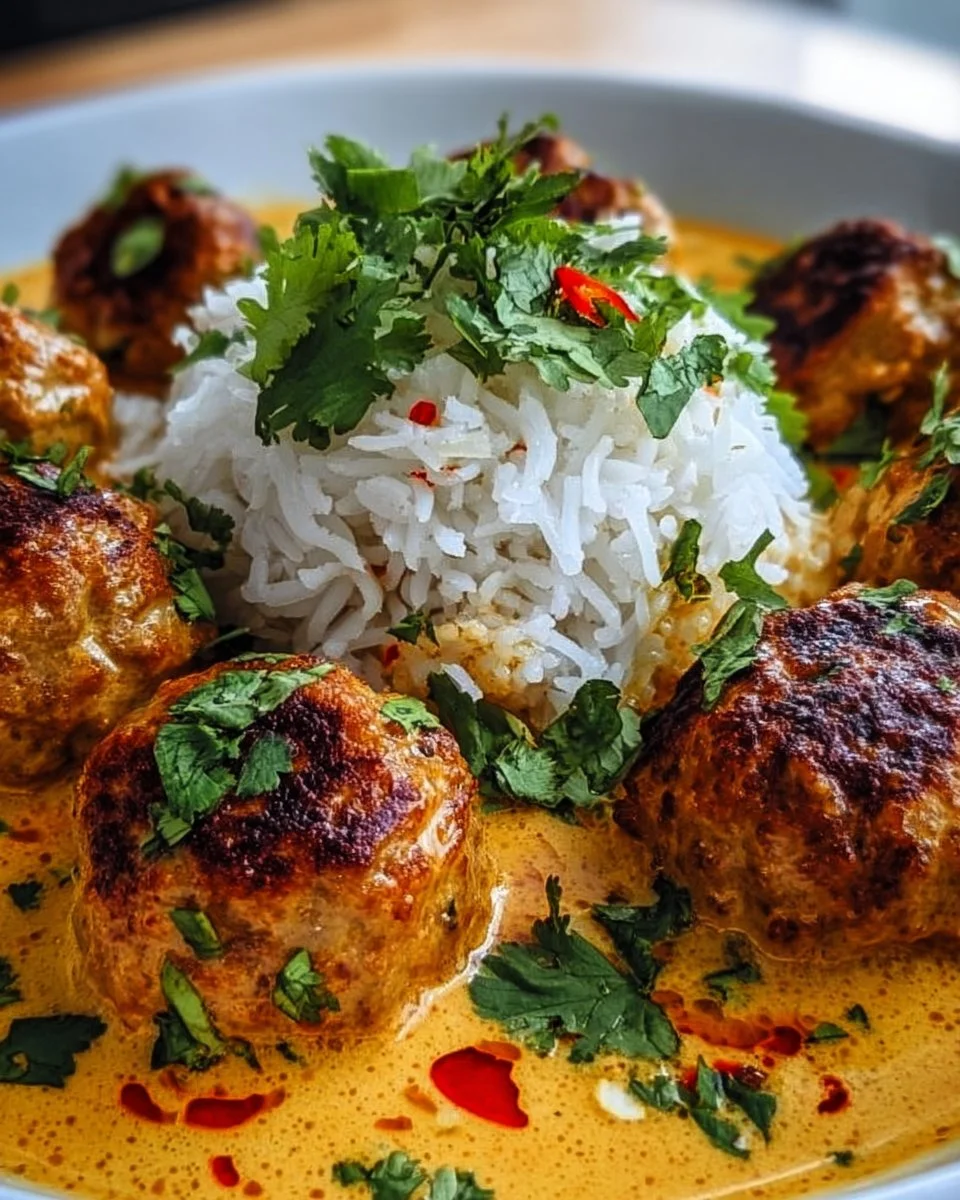 Thai Chicken Meatballs in Coconut Curry