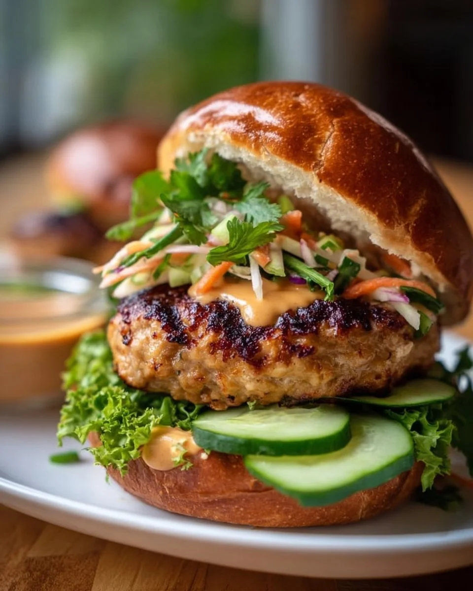 Thai Peanut Turkey Burgers