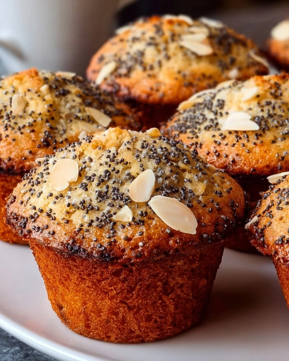 Bakery-Style Almond Poppy Seed Muffins