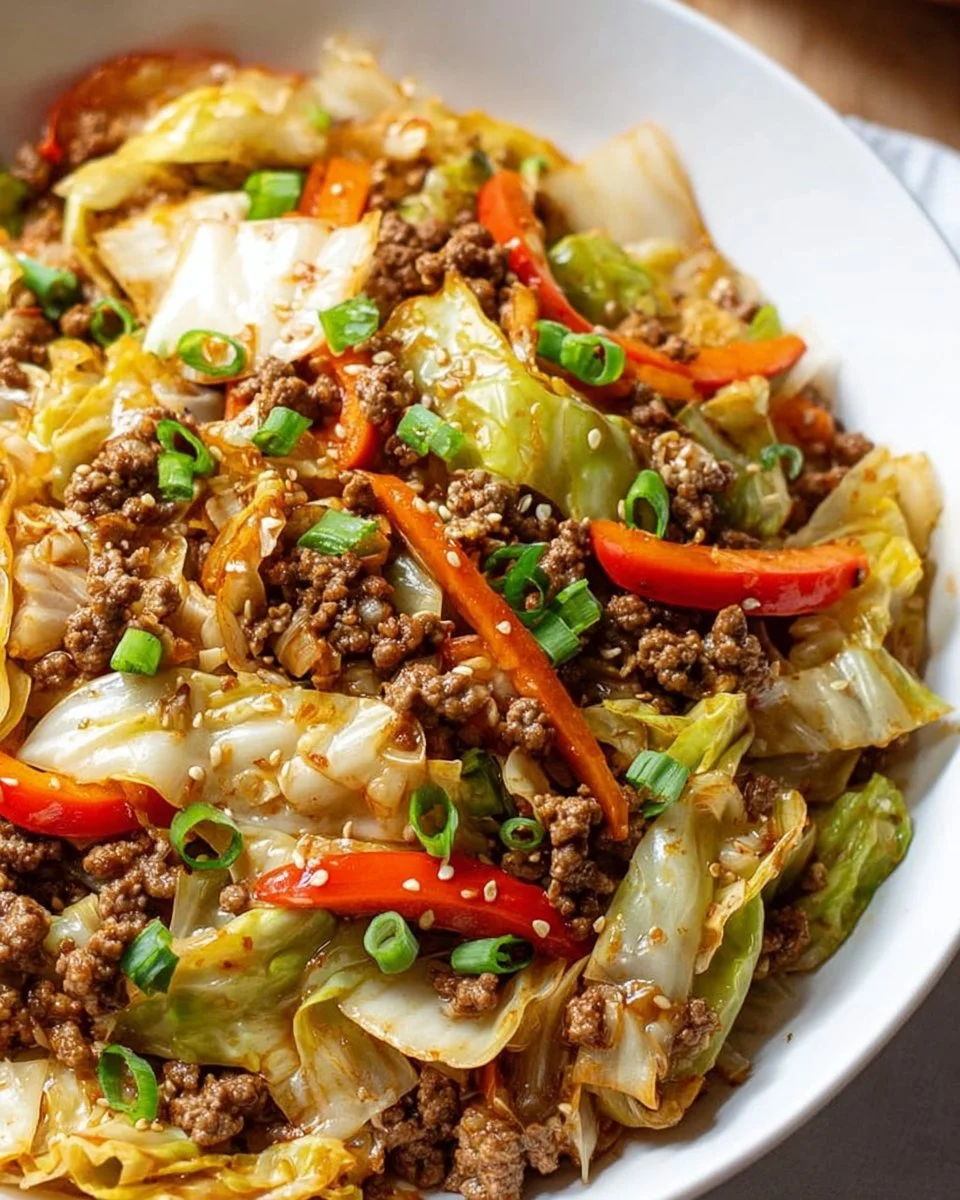 Cabbage Stir Fry with Beef and Pork