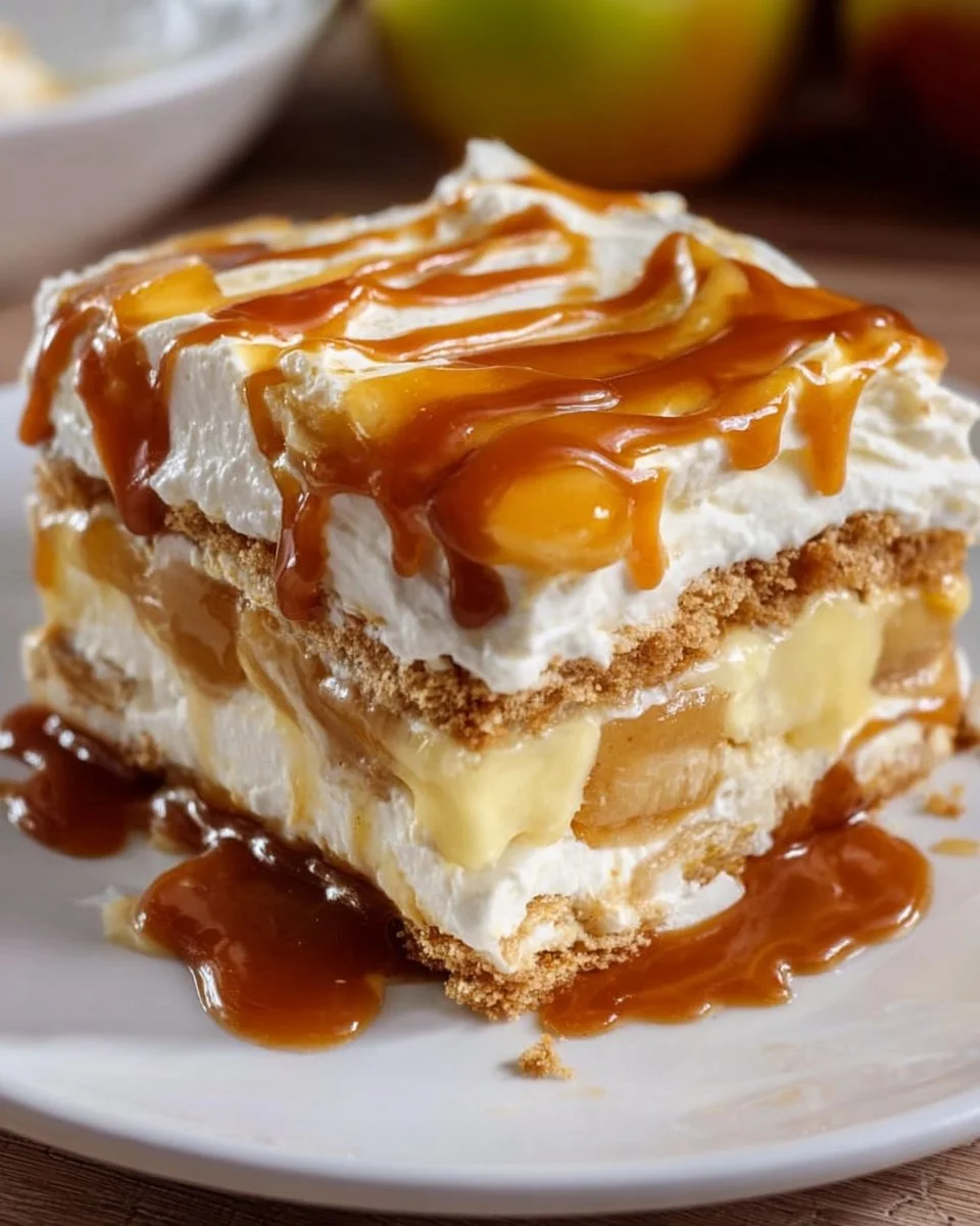 Caramel Apple Eclair Cake