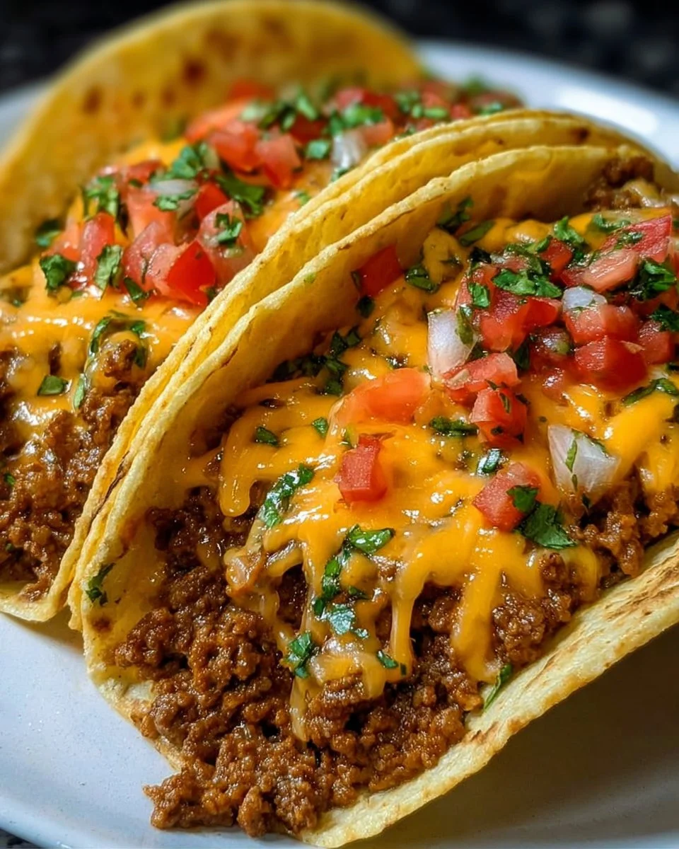 Cheesy Rotel Beef Soft Tortilla Tacos