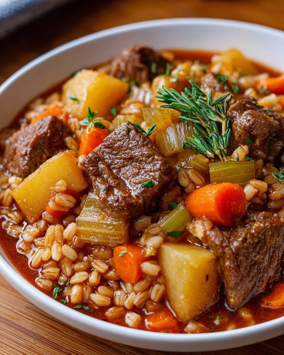 Crockpot Beef Barley Soup