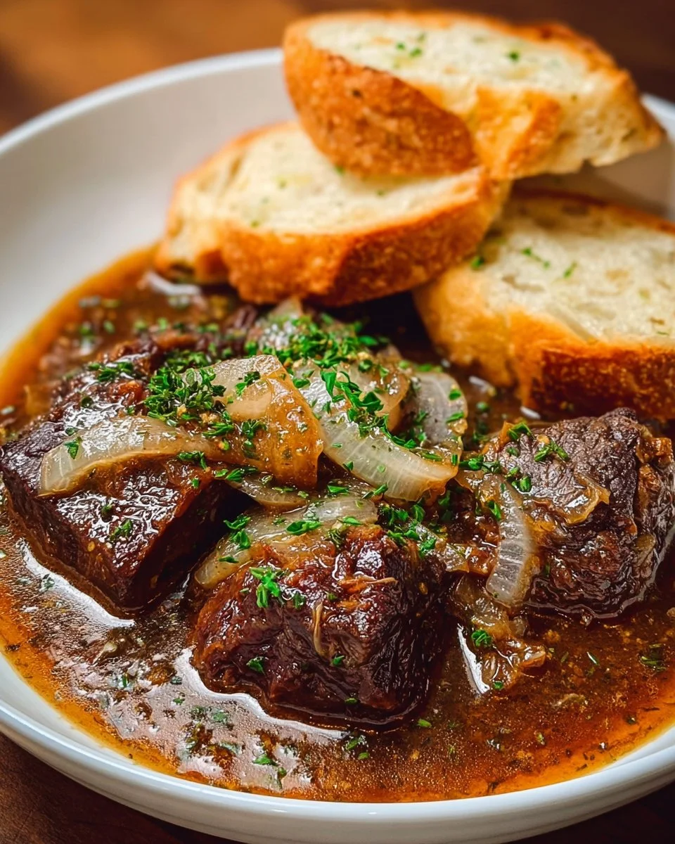 Easy French Onion Beef Short Rib Soup