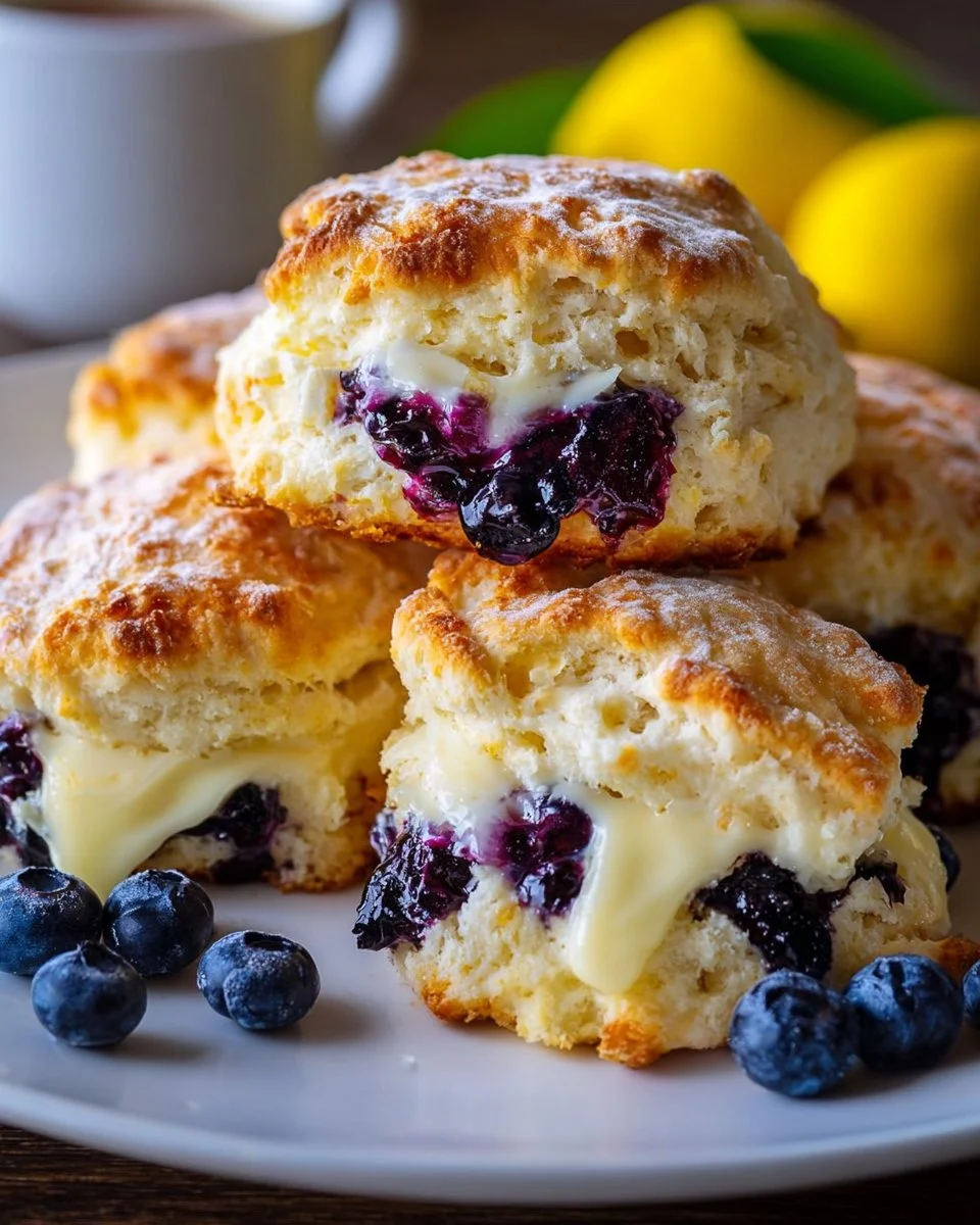 Lemon Blueberry Butter Swim Biscuits