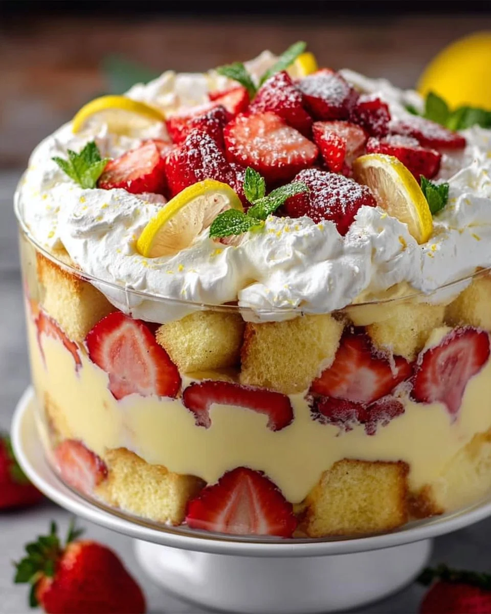 Lemon Strawberry Trifle