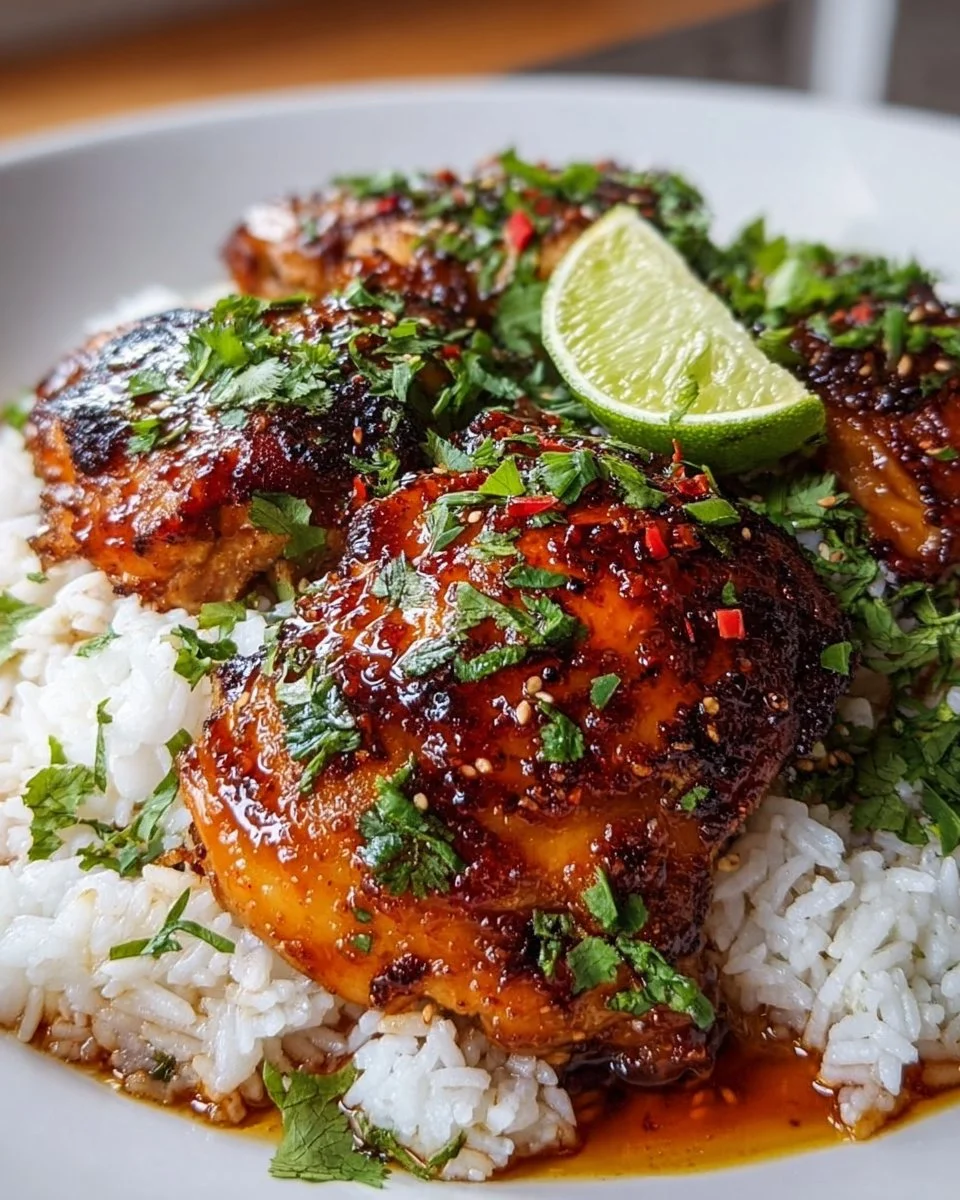 Maple Glazed Chicken with Coconut Rice