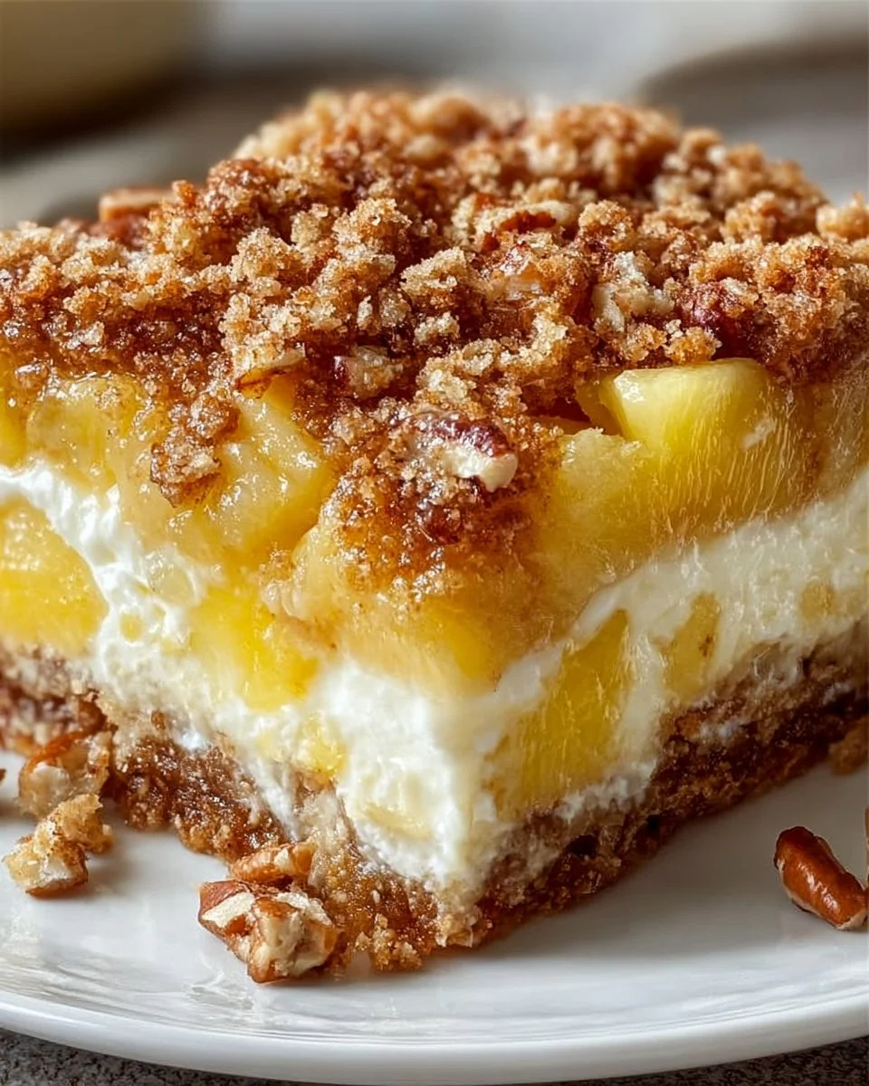 Pineapple Pecan Cream Cheese Crunch Bake