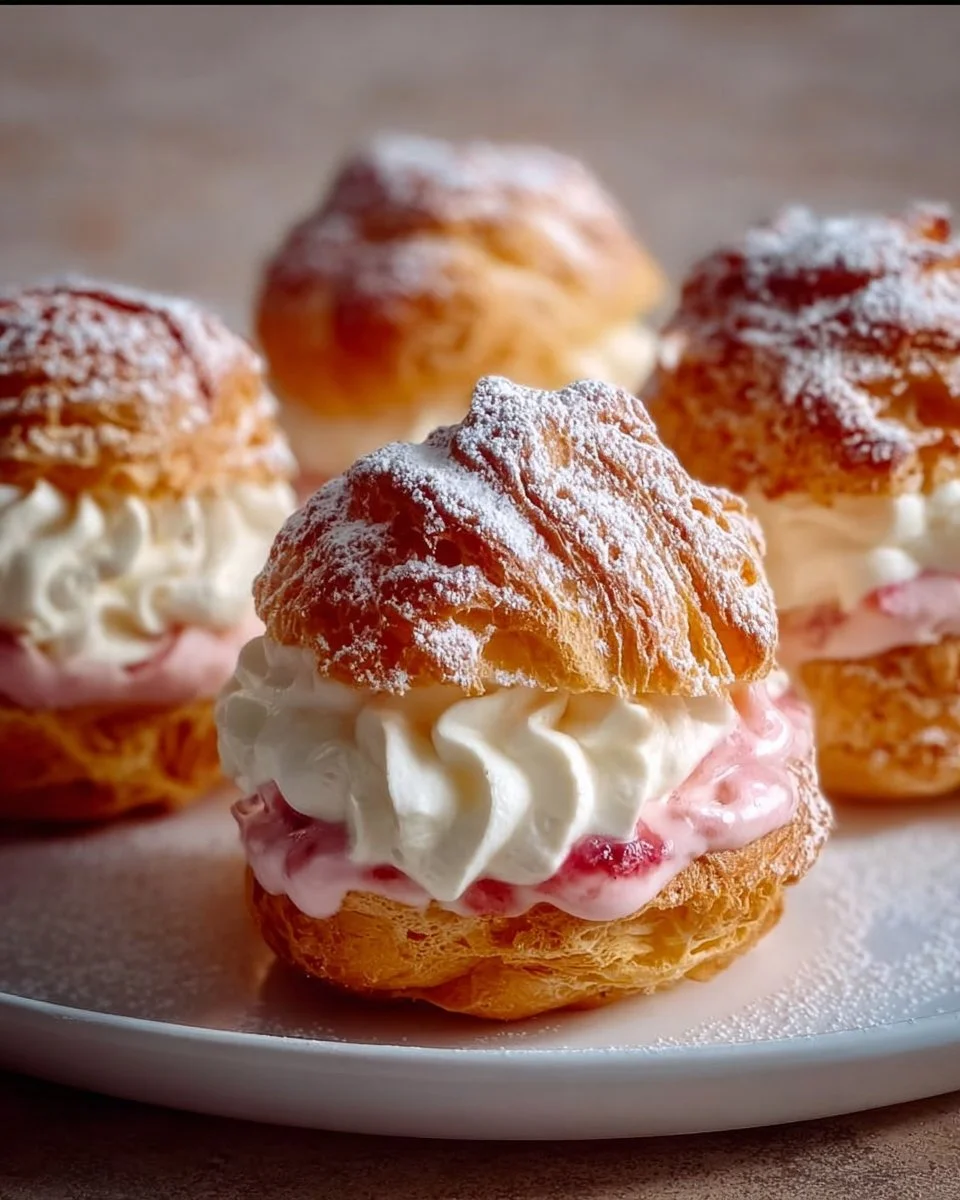 Rhubarb Cream Puffs