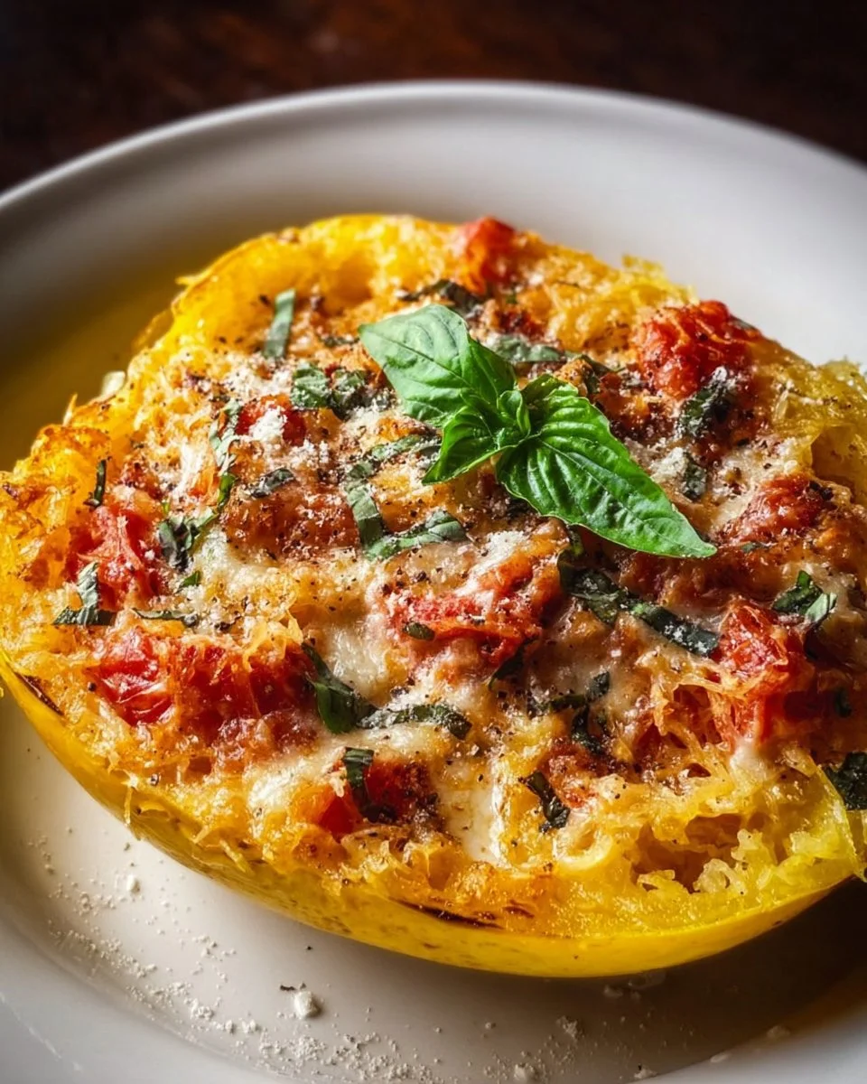 Roasted Spaghetti Squash with Tomato Cream Sauce