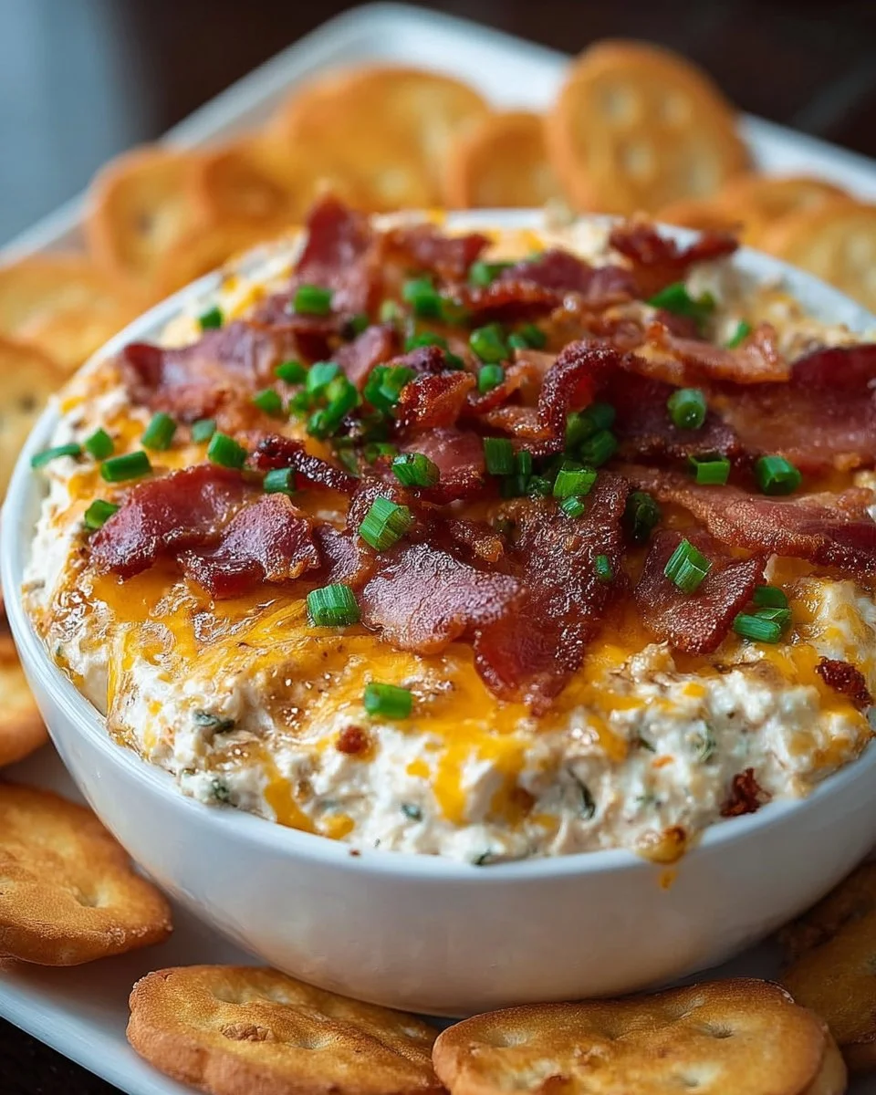 Savory Maple Bourbon Bacon Dip with Cheddar