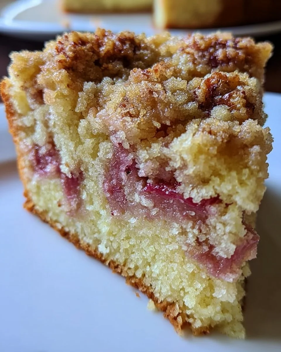 Sour Cream Rhubarb Coffee Cake