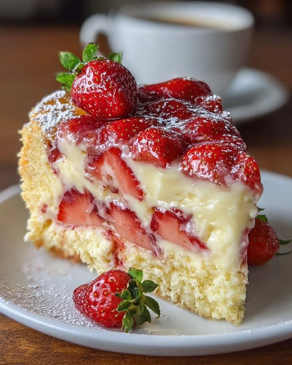 Strawberry Custard Delight Cake