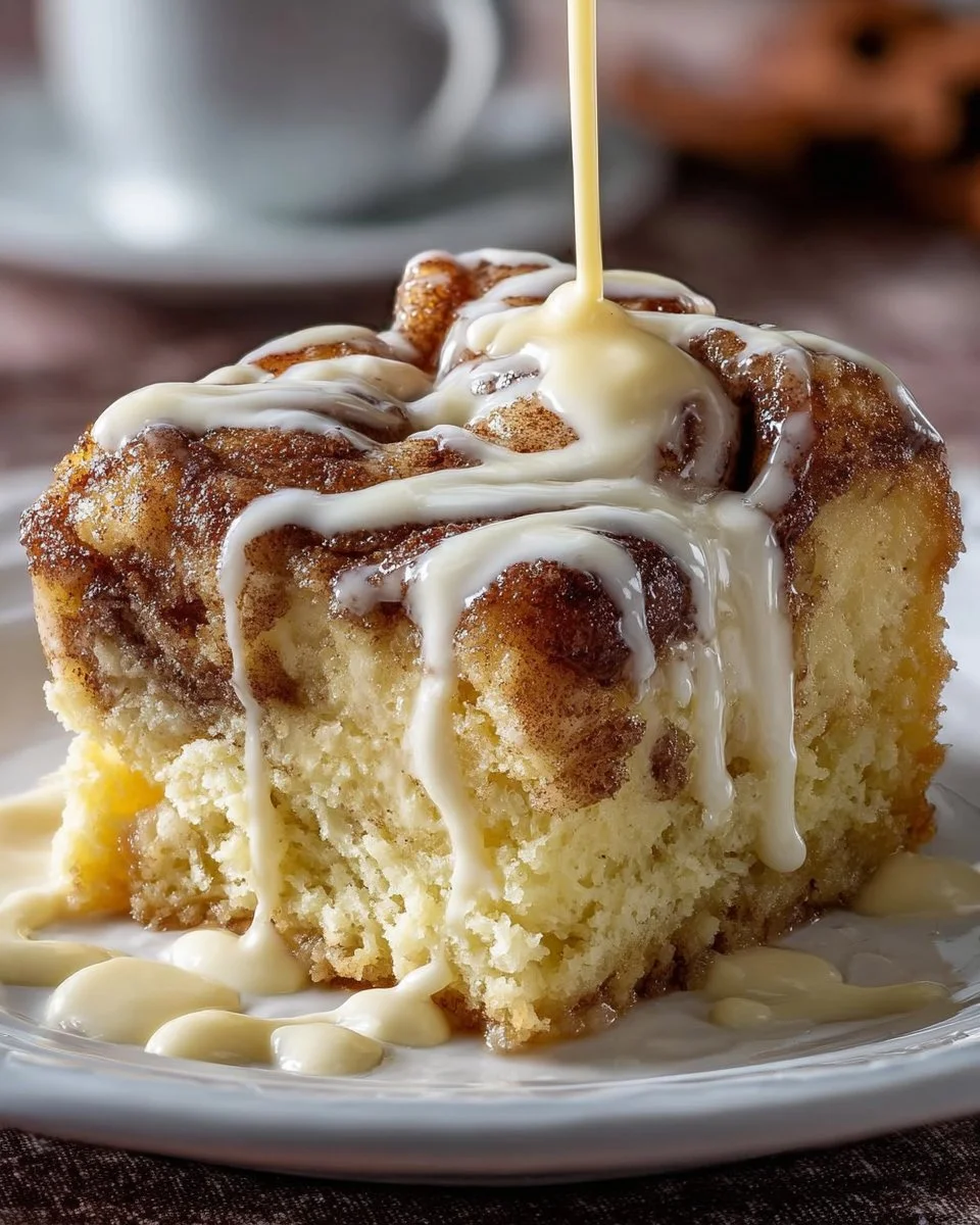 Cinnamon Roll Poke Cake