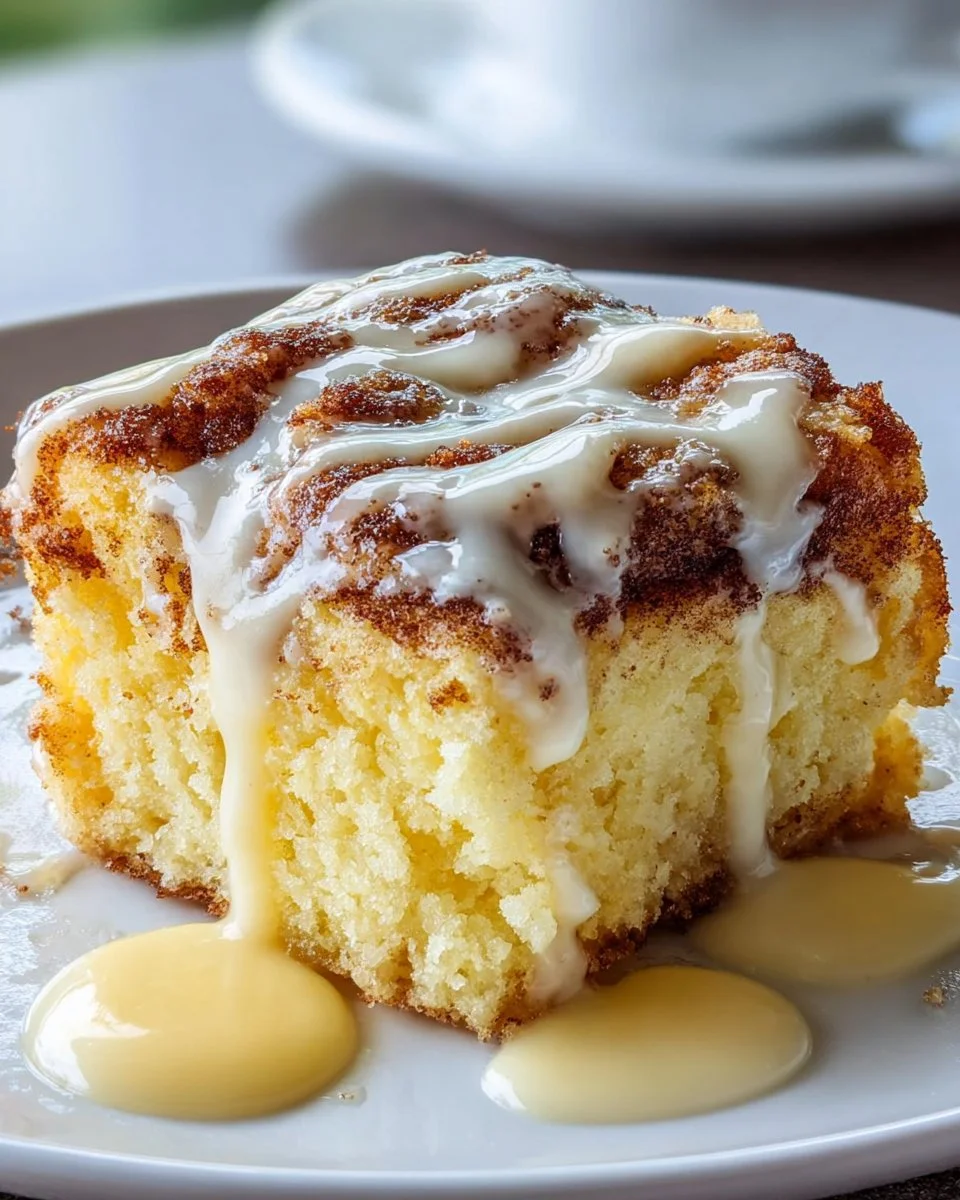 Cinnamon Roll Poke Cake