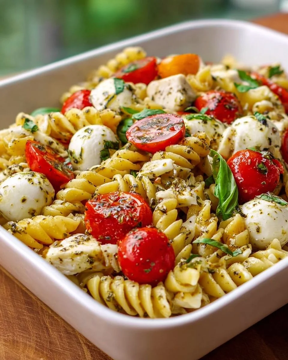 Classic High Protein Caprese Pasta Salad