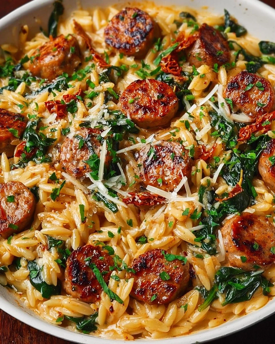 Creamy Chicken Sausage Orzo