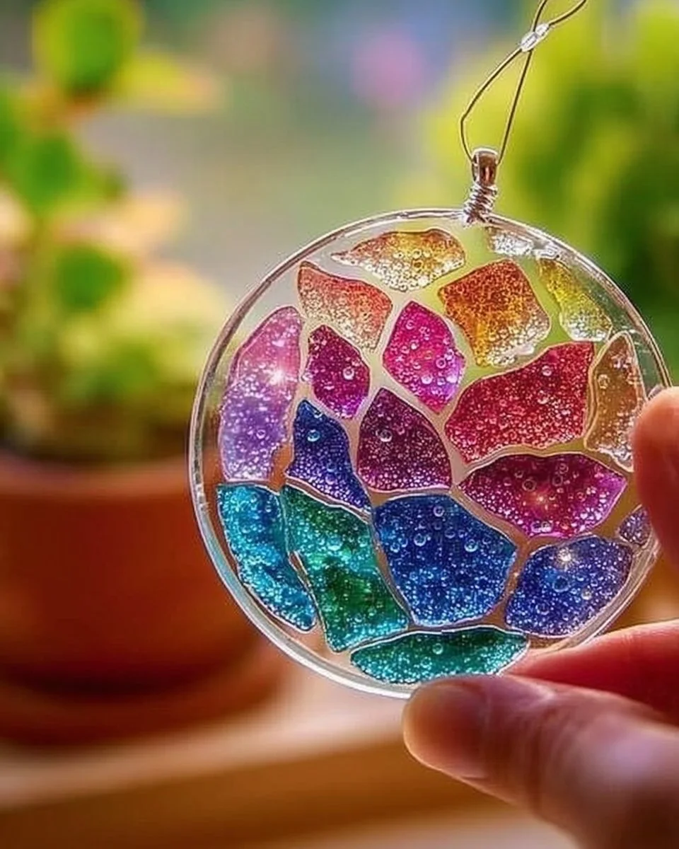Create Stunning Clear Glue Mosaic Suncatchers Perfect for Any Window