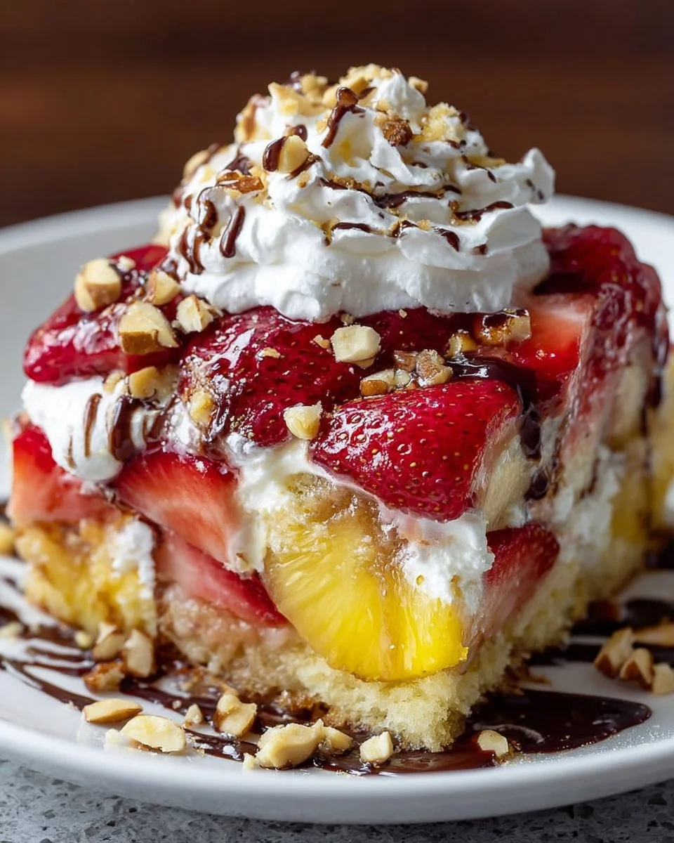 Easy Banana Split Dump Cake