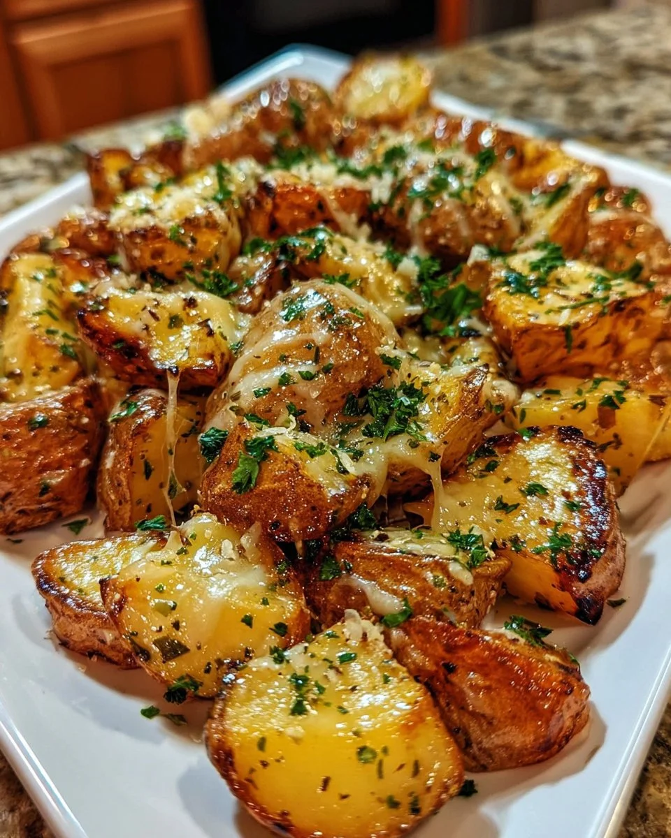 Grilled Cheesy Garlic Potatoes