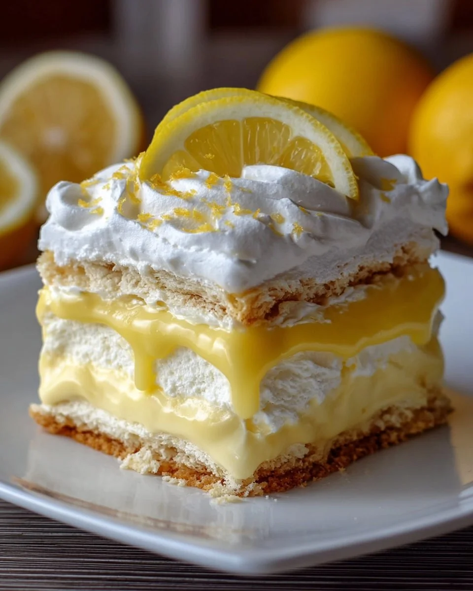 No-Bake Lemon Éclair Cake